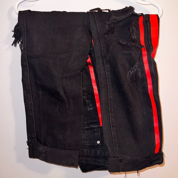 American Bazi - Black jeans with red lines on the side - Size Small - Picture 2 of 7